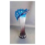 Vintage Swung Glass Vase w/ Jack-In-The-Pulpit Rim