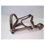 Vintage Leather Western Show Halter Silver & Gold