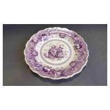 Beautiful Antique Purple Transfer Porcelain Plate