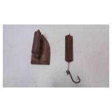 Antique Sad Iron & Spring Balance Hanging Scale