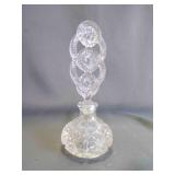 Vintage Clear Pressed Glass Perfume Bottle Ornate