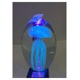 Hand Blown Egg Shaped Clear Art Glass Jellyfish