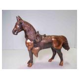 Vintage Copper Plated Pot Metal Horse Figurine