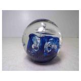 Vintage Hand Blown Art Glass Sphere Paper Weight