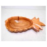 Vintage Carved Wooden Pineapple Shaped Bowl