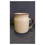 Vintage Almond Farmhouse Enamelware Milk Pitcher