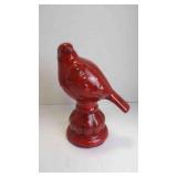 Uttermost Red Ceramic Bird Figurine on Fluted Base