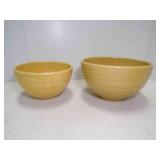 (2) Yellow Speckled McCoy Pottery Beehive Bowls