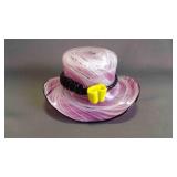 Vintage "Mouth Blown" Hand-Polished Glass Hat