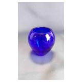 Vintage Modern Cobalt Blue Glass Rose Bowl/Vase