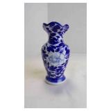 Miniature Blue & White Floral Porcelain Bud Vase