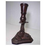 Heavy Metal Candlestick Holder Koi Fish Motif