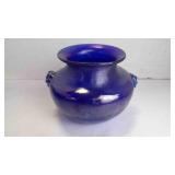 Vintage Handcrafted/Blown Scavo Finish Glass Pot