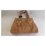 Tahari Soft Blush/Tan Colored Leather Shoulder Bag