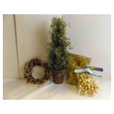 Artificial Topiary Plant In Textured Pot 16" Tall