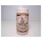 Vintage Glazed Souvenir Mini Stein Embossed The