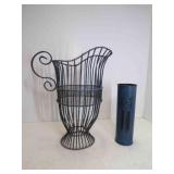Black & Blue Metal Wire Pitcher Basket & Blue