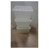 (3) 22" X 16" X 13" Storage Tubs with Lids