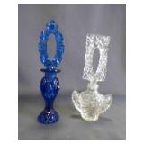 Vintage Clear Pressed Glass Perfume Bottle Ornate
