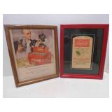 Framed 1950 Coca-Cola Advertisement & Framed