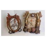(2) Vintage Western Motif Resin 3-D Photo Frames