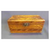 Antique Handmade Marquetry Wooden Keepsake Box