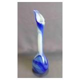 Vintage Hand-Blown Art Glass Elongated Neck Vase