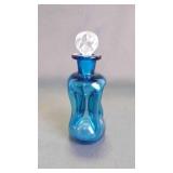 Vintage "Kluk Kluk" Pinched Blue Glass Decanter