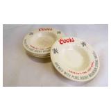 (4) Vintage Porcelain/Ceramic Coors Beer Ashtrays
