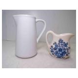 Everyday White Porcelain Pitcher & Small Vintage