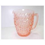 Pink Depression Glass Water Pitcher Buttons & Bows
