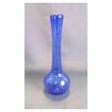 Vintage Cobalt Blue Hand Blown Glass Bud Vase
