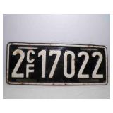 Vintage European Metal License Plate - 2CF17022