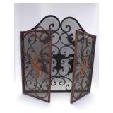 Ornate Metal 3 Panel Folding Fire Place Screen