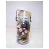 Vintage Wire Bail Glass Mason Jar Filled