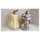 Stylish Pair of Seasonal Molded Deco Pumpkins