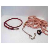 Pink & Red Twisted Cotton Lead Ropes