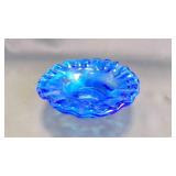 Vintage Fenton Colonial Blue Thumbprint Candy Dish