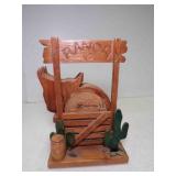 Vintage ENESCO Circle K Ranch Wood & Cork Coasters