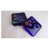Gorgeous Set of (4) Botanical Fused Glass Coasters
