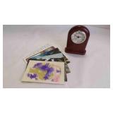 HR Benefits, Inc. Wood Quartz Clock & Post Cards