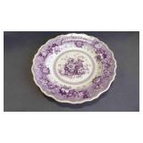 Beautiful Antique Purple Transfer Porcelain Plate