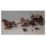 Vintage Four Horse Stagecoach Wild West Figurine