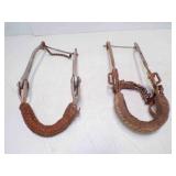 (2) Vintage Mechanical Hackamore Braided Leather