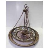 Vintage Tiffany Style Stained Glass Bowl Pendant