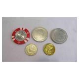 Collection of Casino Poker Chips, Coins & Tokens