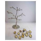 Silver Tone Metal Family Tree Photo Display Stand