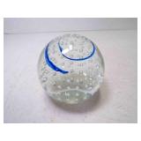 Vintage Hand Blown Clear Art Glass Sphere Paper