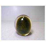 Vintage Hand Blown GRIM Art Glass Paper Weight
