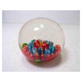 Vintage Hand Blown Art Glass Sphere Paper Weight